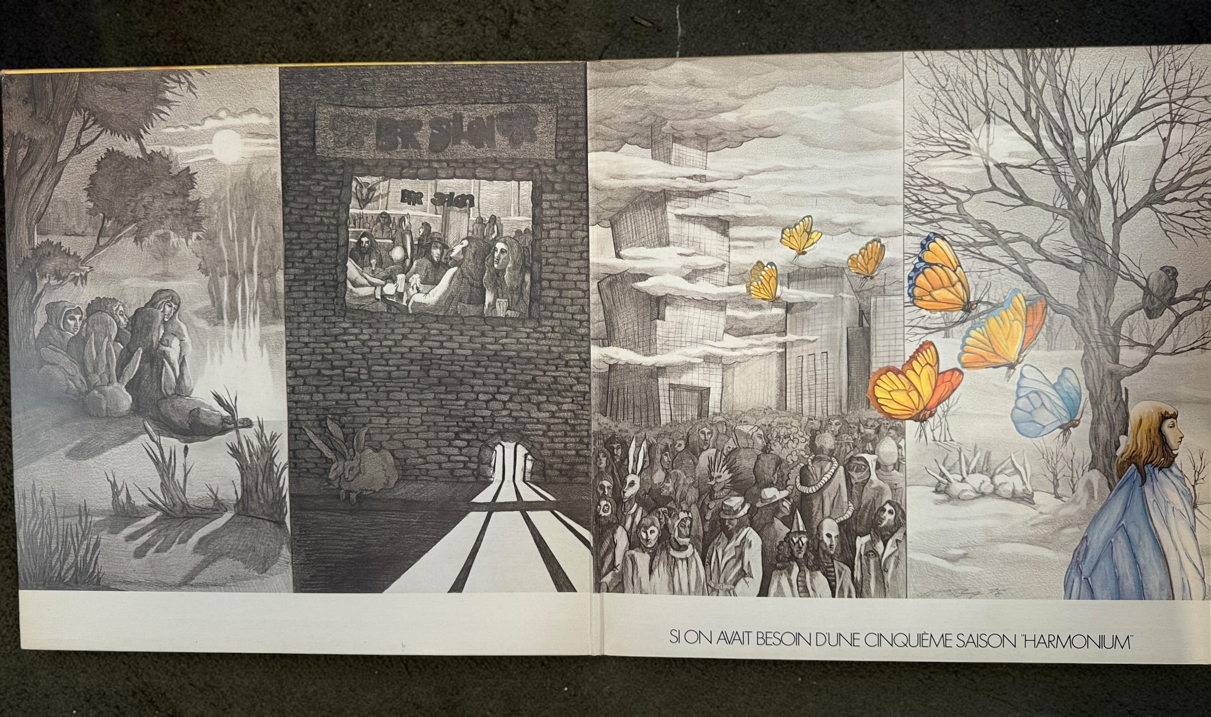 1975 Harmonium Les Cinq Saisons vinyl LP, Celebration CEL 1900 Canadian pressing with gatefold sleeve and illustrated insert. Quebec prog classic.