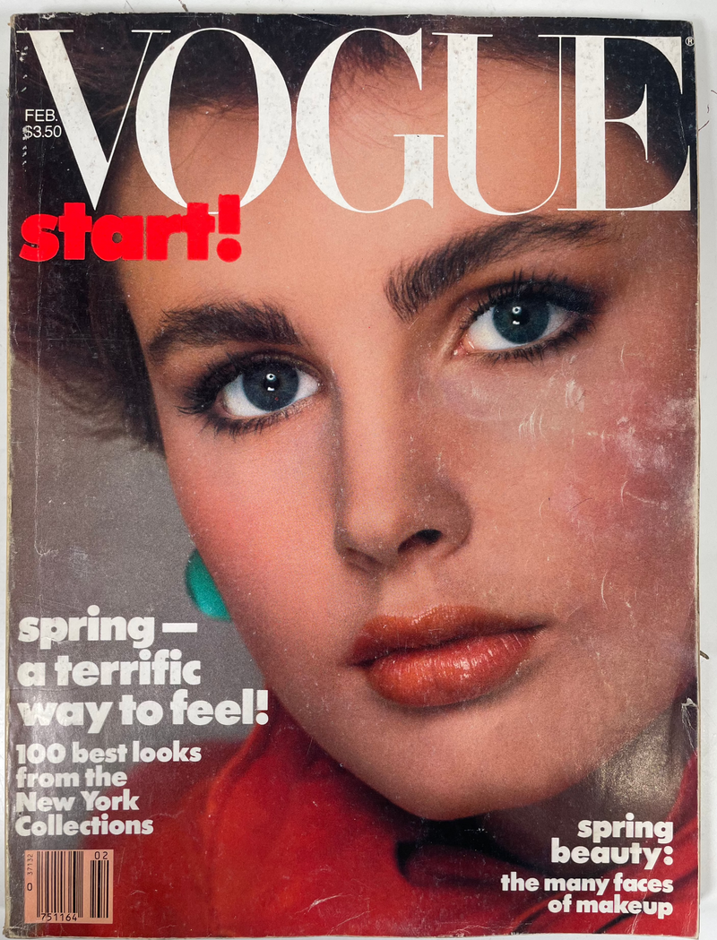 1983 FEBRUARY VOGUE MAGAZINE - ALEXA SINGER FASHION FRONT COVER.