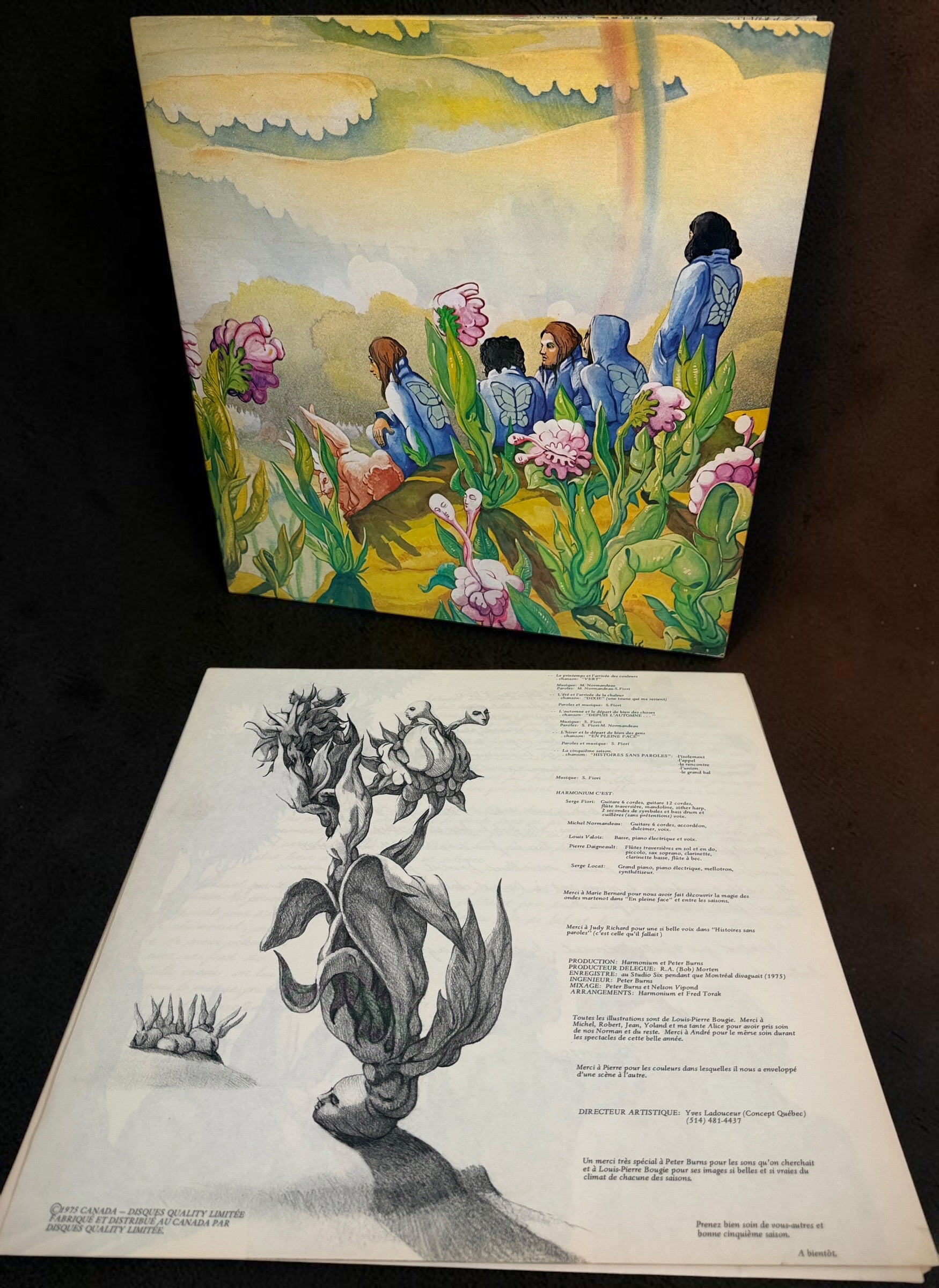 1975 Harmonium Les Cinq Saisons vinyl LP, Celebration CEL 1900 Canadian pressing with gatefold sleeve and illustrated insert. Quebec prog classic.
