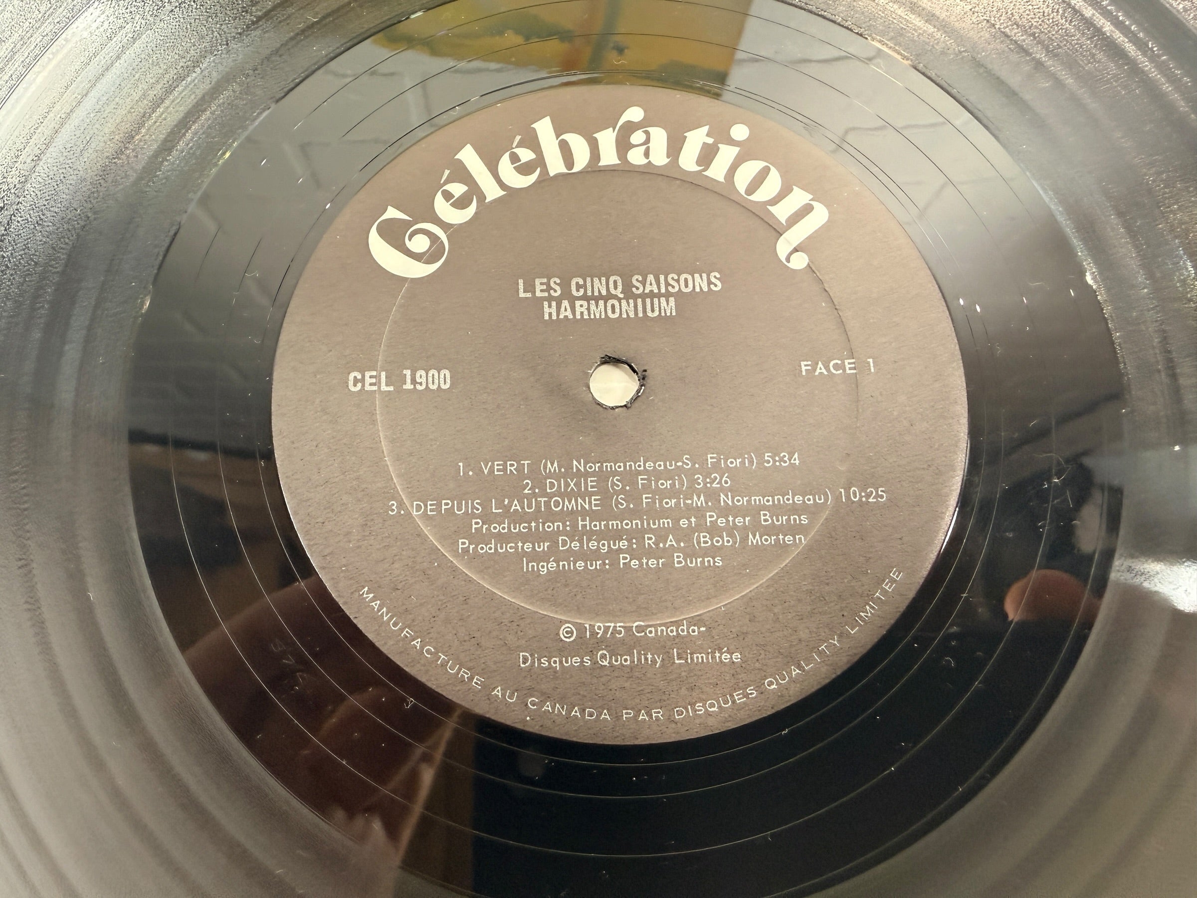 1975 Harmonium Les Cinq Saisons vinyl LP, Celebration CEL 1900 Canadian pressing with gatefold sleeve and illustrated insert. Quebec prog classic.
