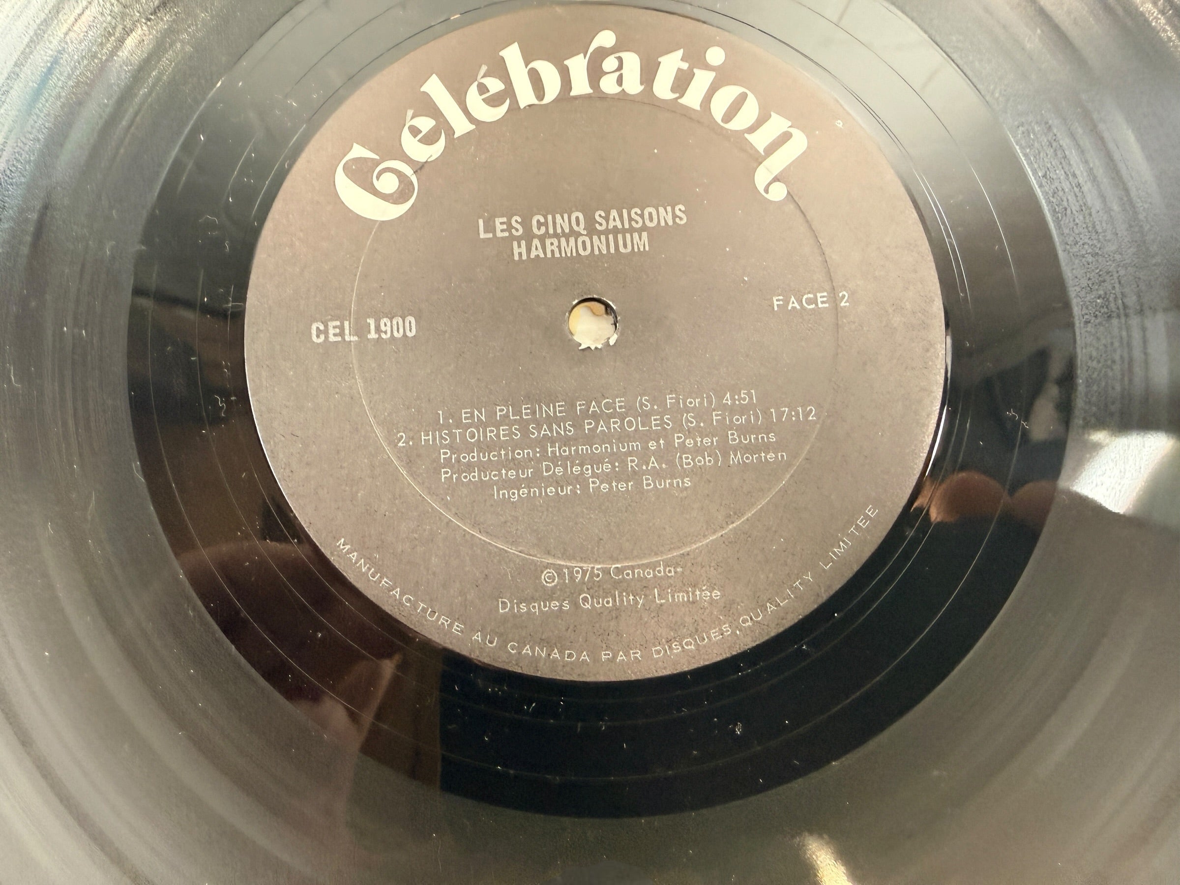 1975 Harmonium Les Cinq Saisons vinyl LP, Celebration CEL 1900 Canadian pressing with gatefold sleeve and illustrated insert. Quebec prog classic.