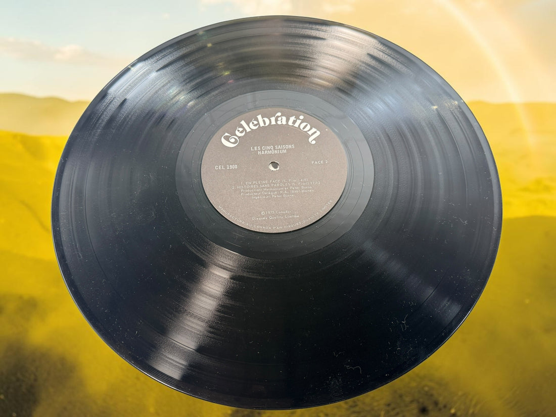 1975 Harmonium Les Cinq Saisons vinyl LP, Celebration CEL 1900 Canadian pressing with gatefold sleeve and illustrated insert. Quebec prog classic.