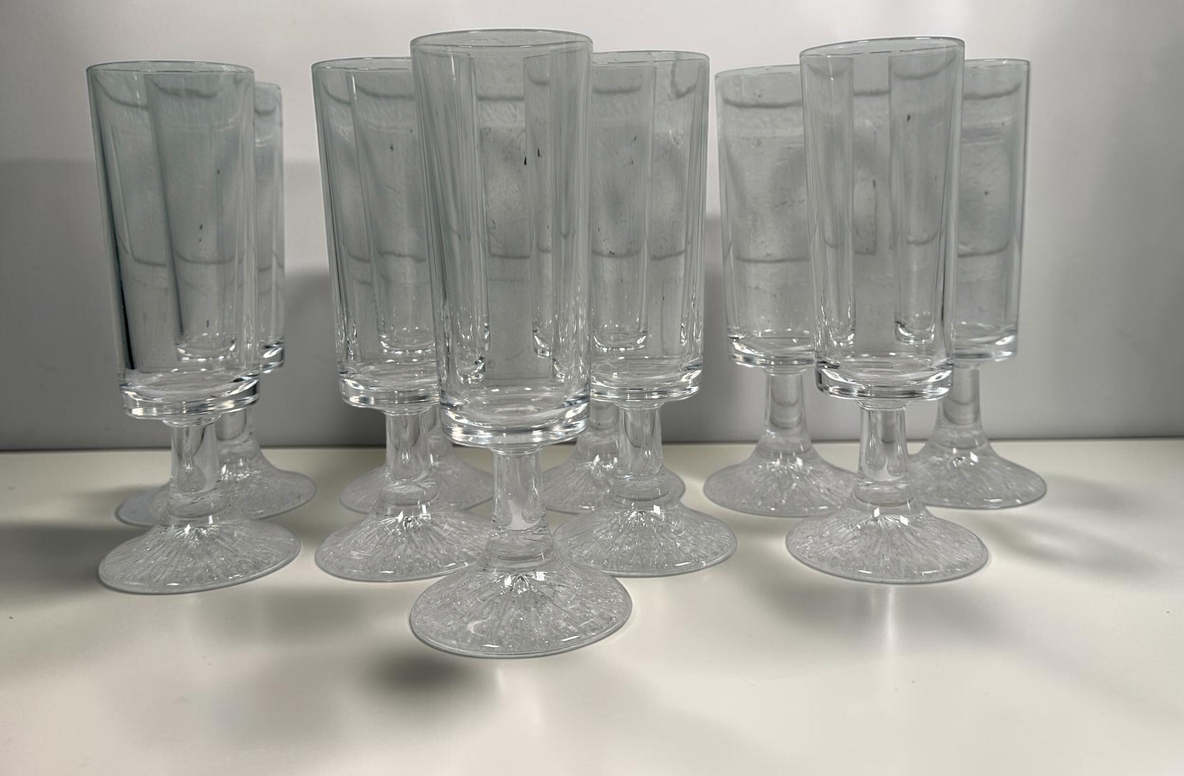 Flûte à champagne vintage de style Iittala finnois – Base texturée