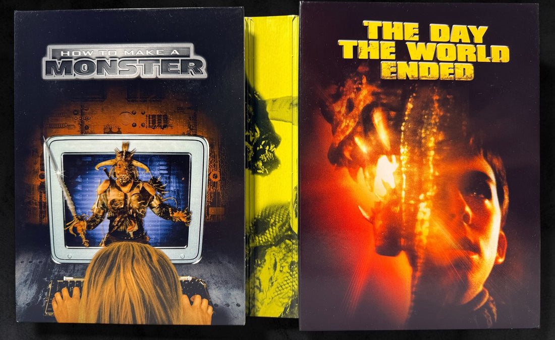 Creature Features 5-DVD Region 2 PAL box set featuring She Creature, Earth vs. the Spider, Teenage Caveman and more. Collectible Stan Winston set.