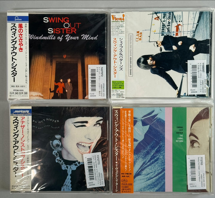 4 Swing Out Sister Japanese CDs with OBI, including Another Non-Stop Sister, Windmills of Your Mind, Living Return &amp; Shapes and Patterns.