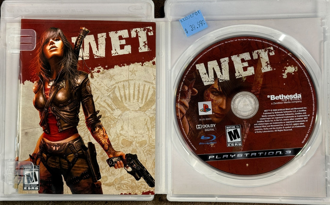 WET, PS3 Game, Bethesda Action Shooter, Complete With Manual.