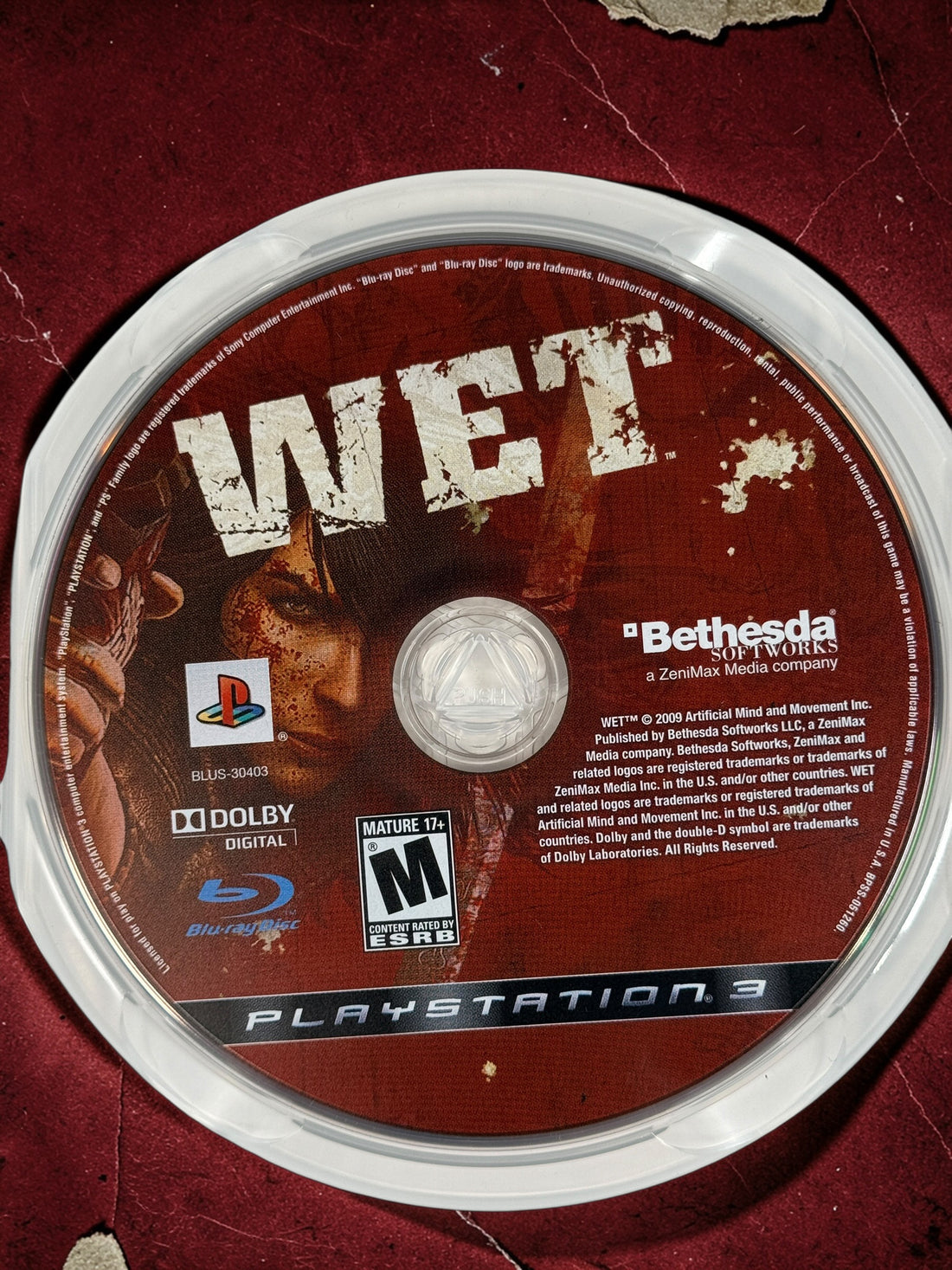 Complete PS3 copy of WET by Bethesda. Cult action shooter featuring acrobatic gunplay, stylized visuals, and Rubi Malone gameplay. Includes case, manual, and disc.