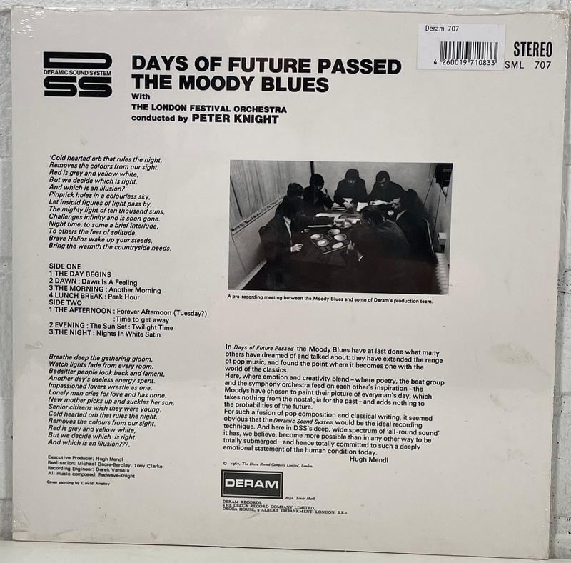 The MOODY BLUES, Days Of Future Passed Vinyl LP Album 1967 Deram Label SML707, SEALED