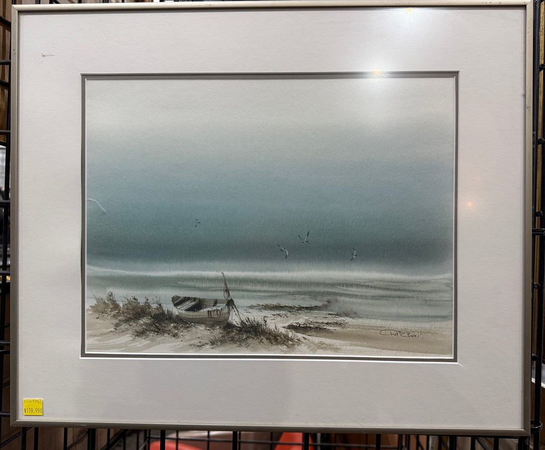 Original Seascape Watercolor – Signed Chut Chai