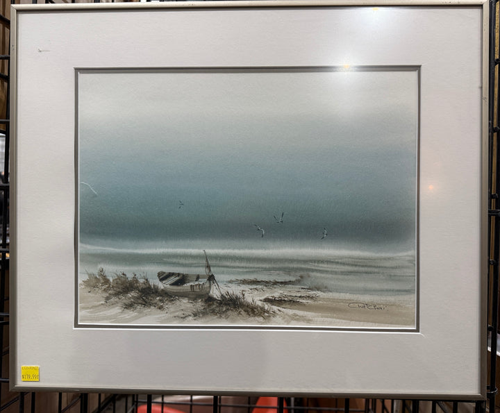 Original Seascape Watercolor – Signed Chut Chai