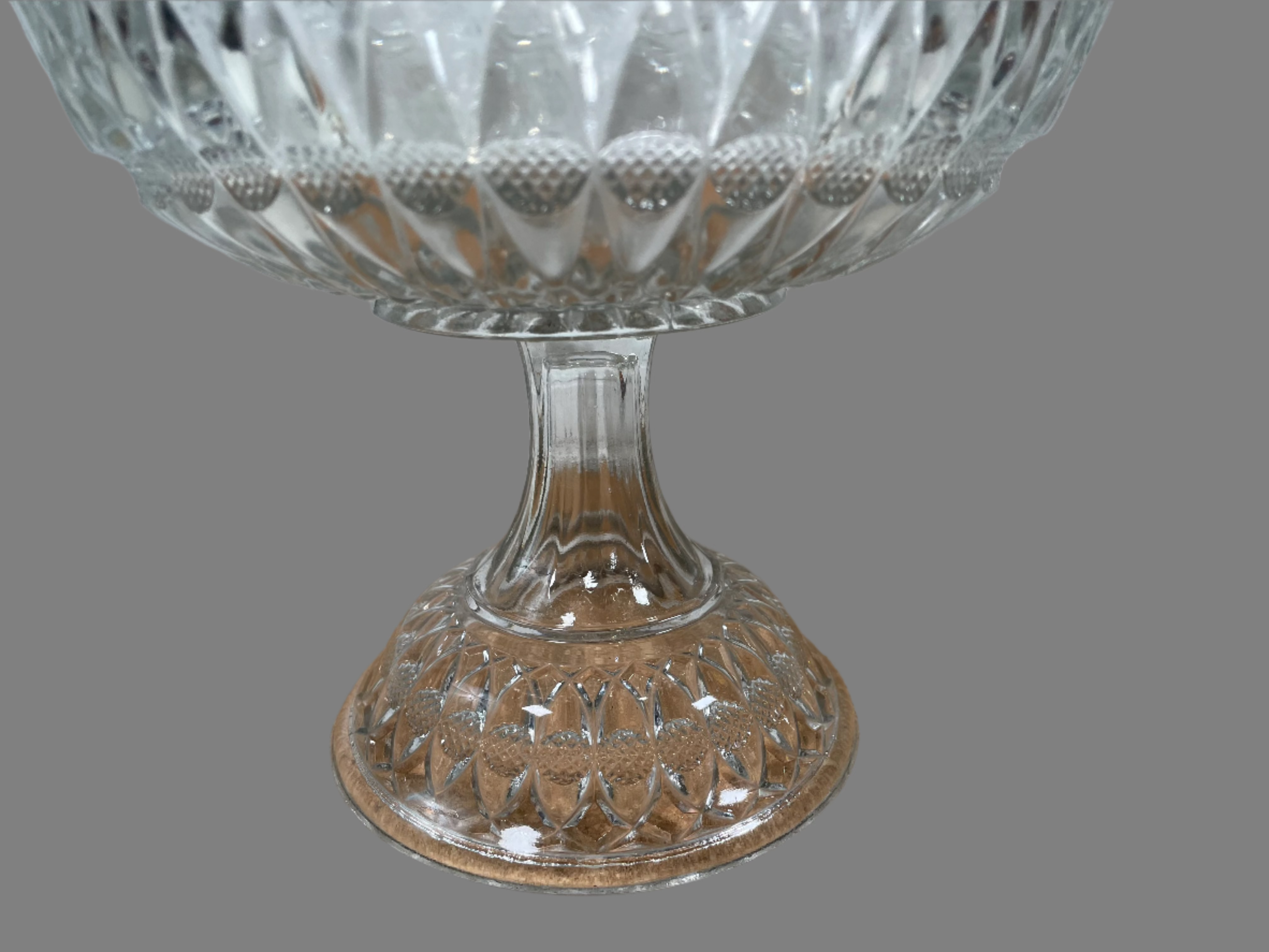 Large Antique 19th Century American Flint Glass Pedestal Compote Bowl