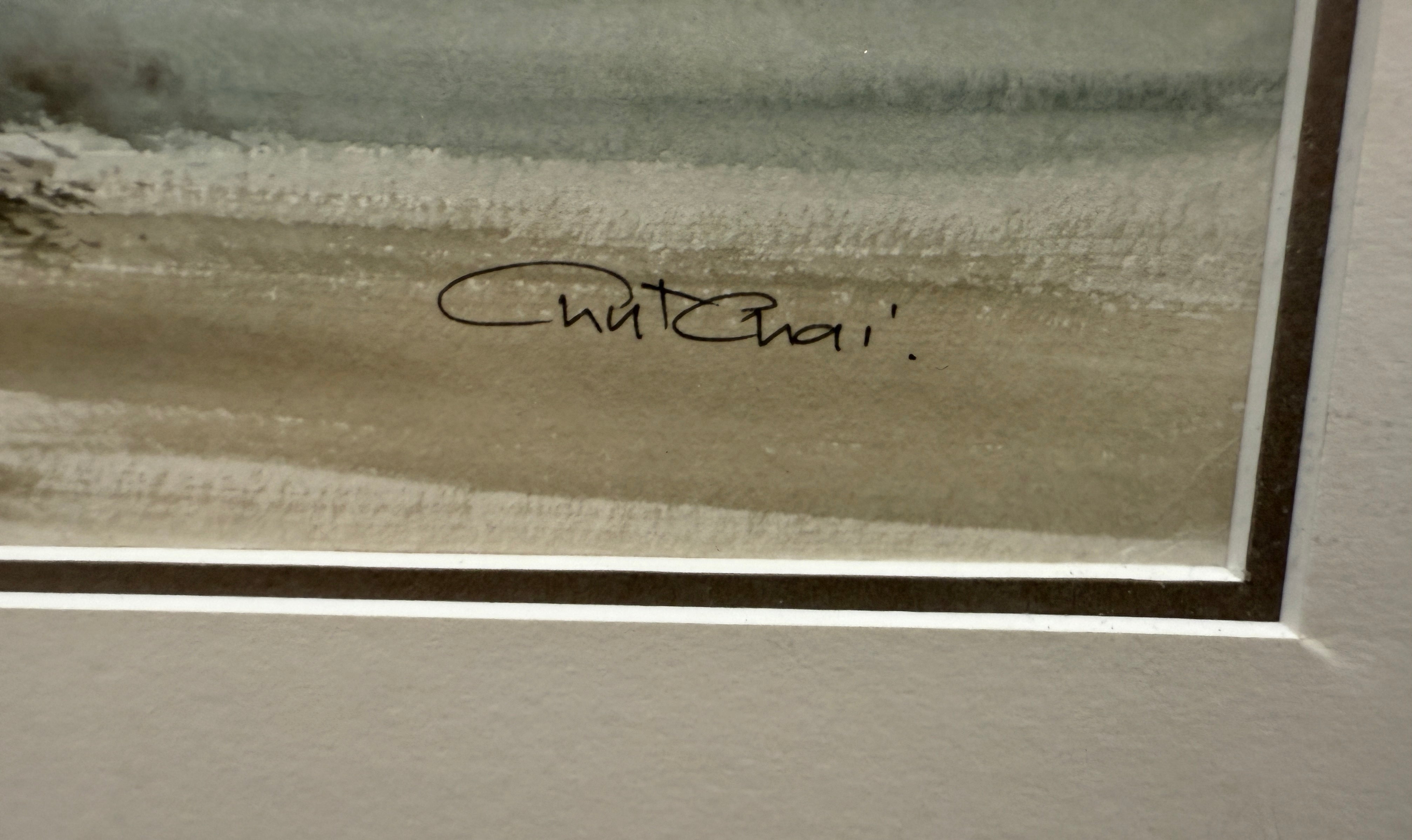 Original Seascape Watercolor – Signed Chut Chai