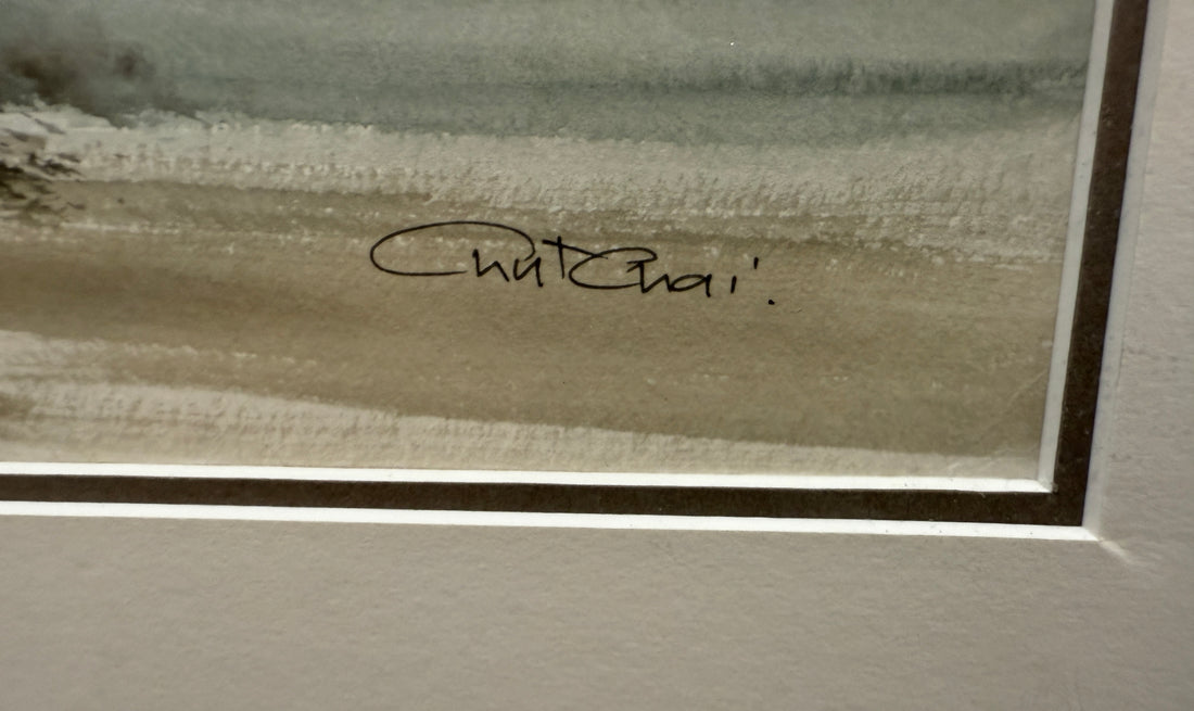 Original Seascape Watercolor – Signed Chut Chai