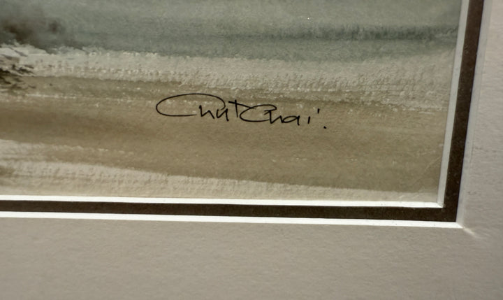 Original Seascape Watercolor – Signed Chut Chai