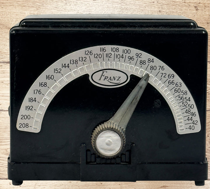Vintage Franz LM-4 electric metronome, working mid-century studio metronome made in New Haven Connecticut with original cord and classic Bakelite case.