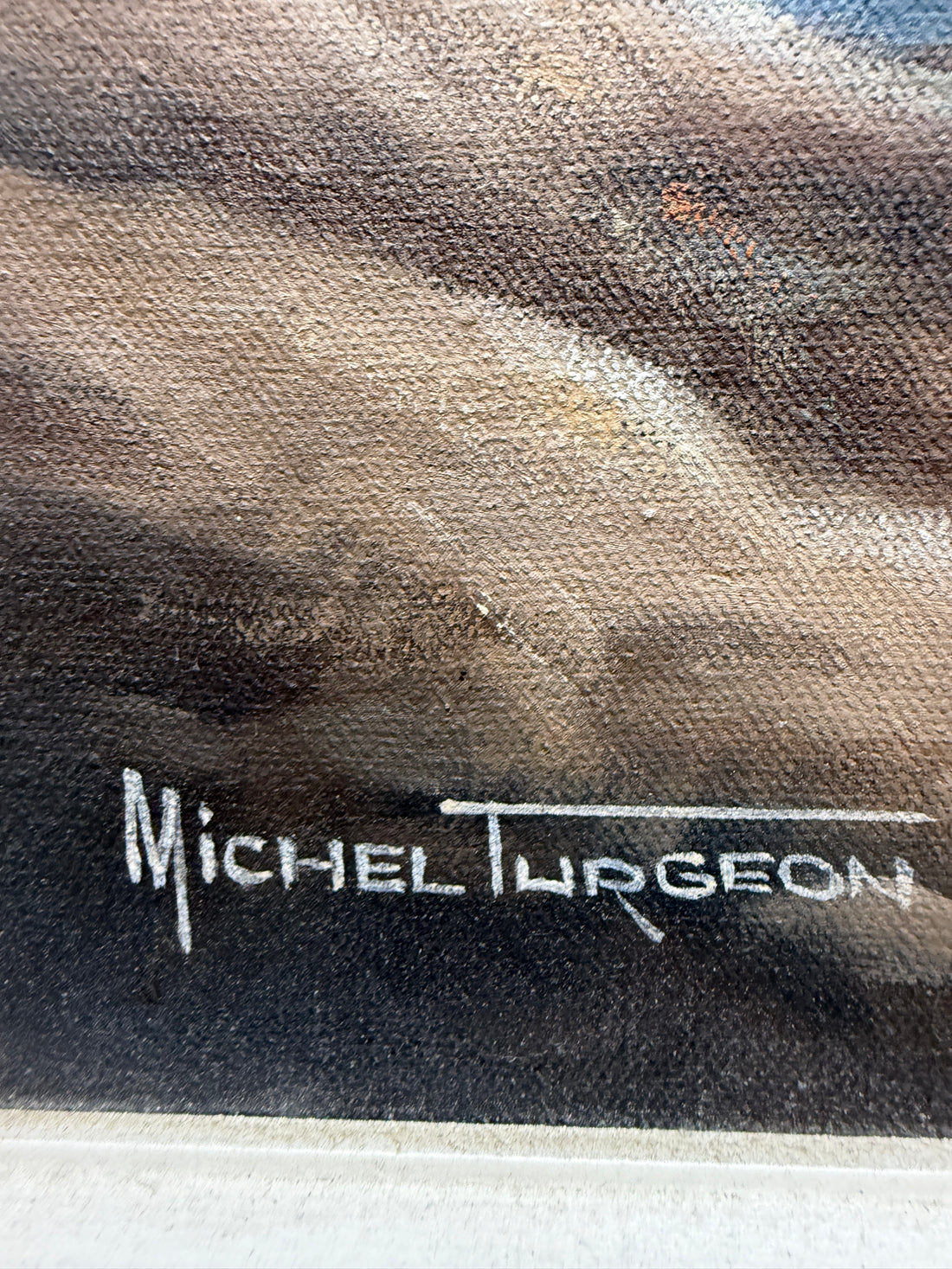 Quebec Oil Painting – Woman by Shore, Michel Turgeon, 1981