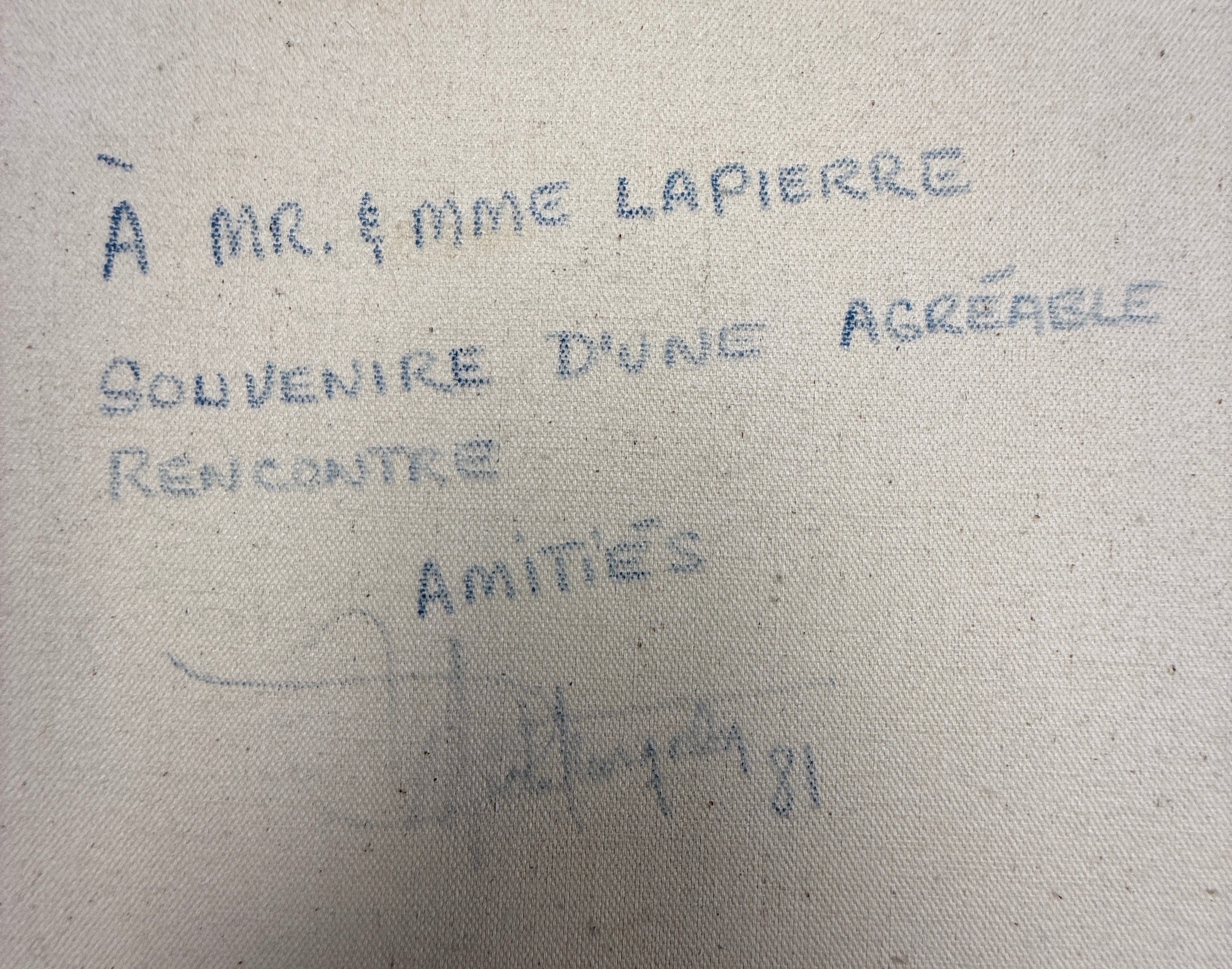 Quebec Oil Painting – Woman by Shore, Michel Turgeon, 1981