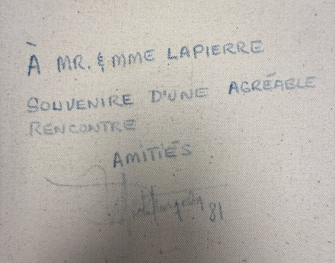 Quebec Oil Painting – Woman by Shore, Michel Turgeon, 1981