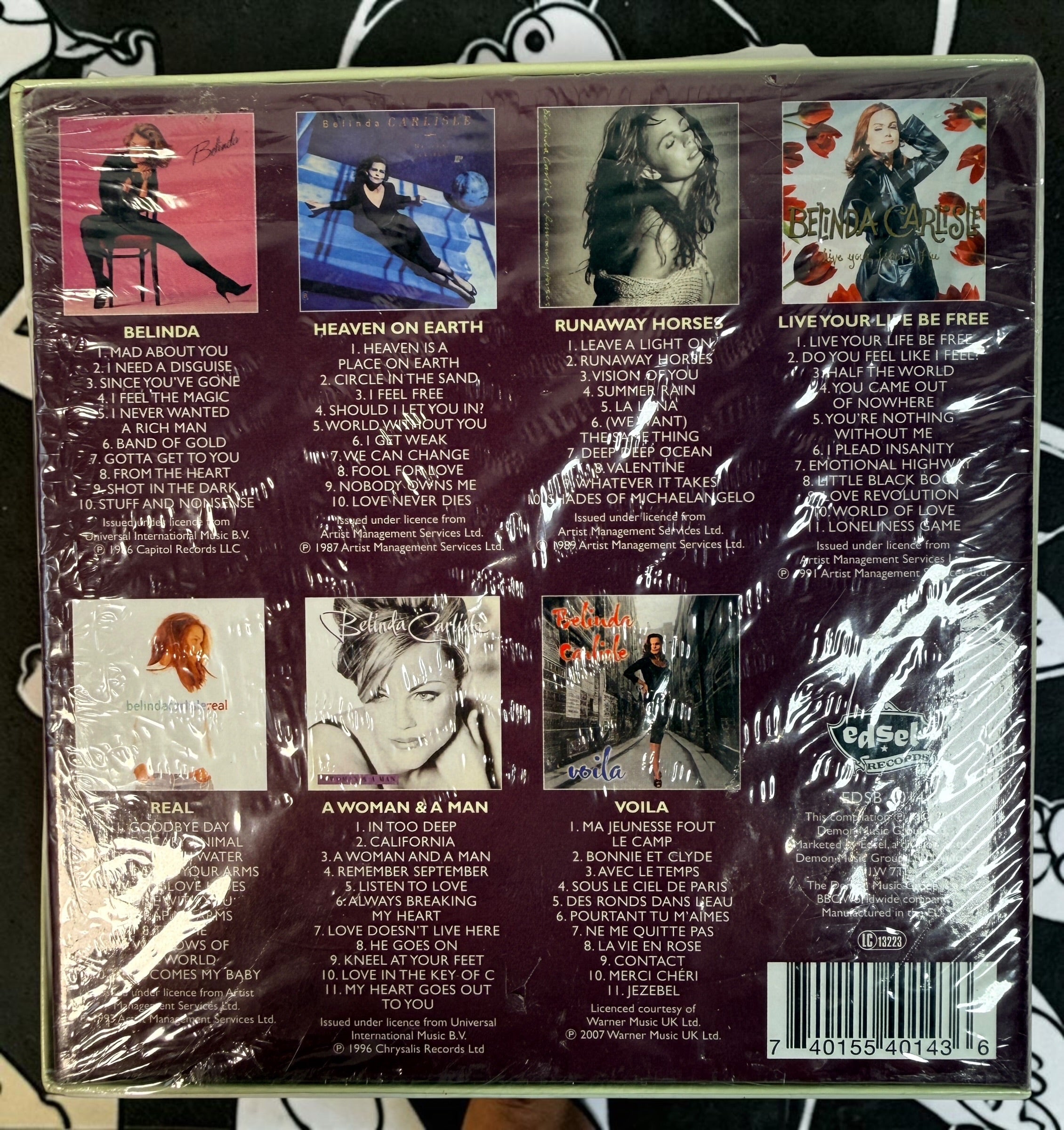 Belinda Carlisle The Complete Studio Albums 7-CD box set (2014), sealed in plastic. Includes all seven albums, card wallets and 28-page booklet.