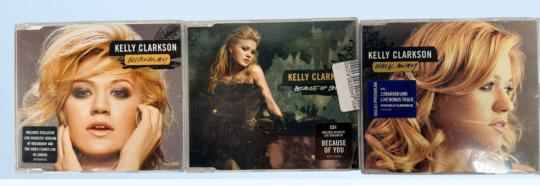 Kelly Clarkson Breakaway era CD singles lot including Breakaway, Because of You and Walk Away. Original Sony BMG releases with remixes and bonus tracks.