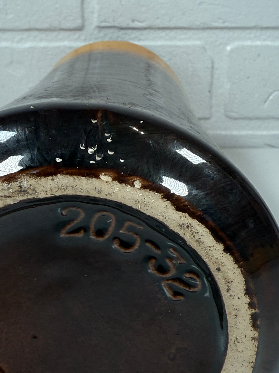 Vase en lave grasse orange et marron de style moderne du milieu du siècle par Scheurich, années 1970