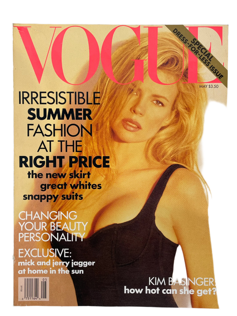 Couverture du magazine Vogue de mai 1991 avec Kim Basinger aux États-Unis