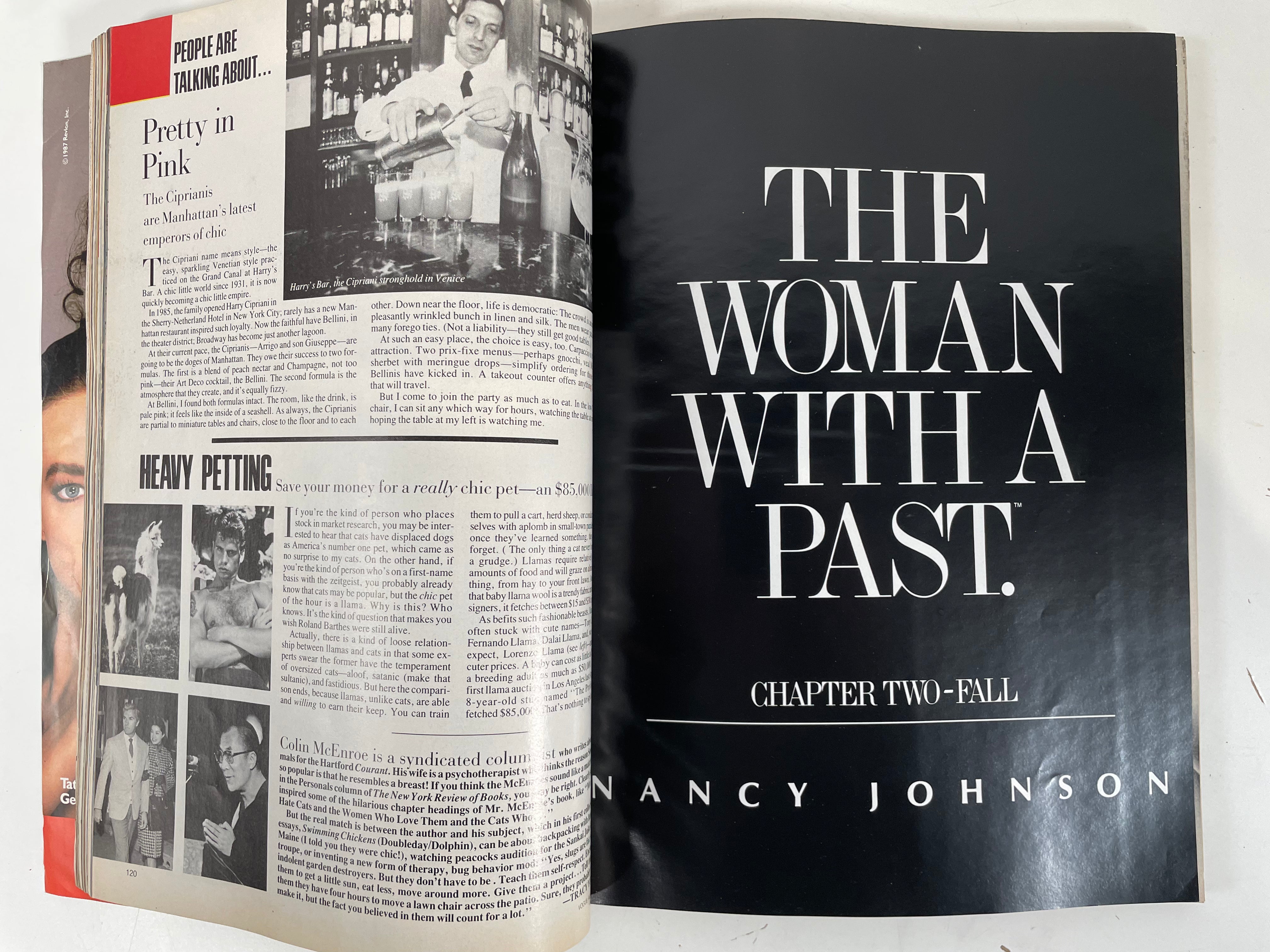 VINTAGE VOGUE MAGAZINE AUGUST 1987 ESTELLE LEFEBURE COVER MODEL.