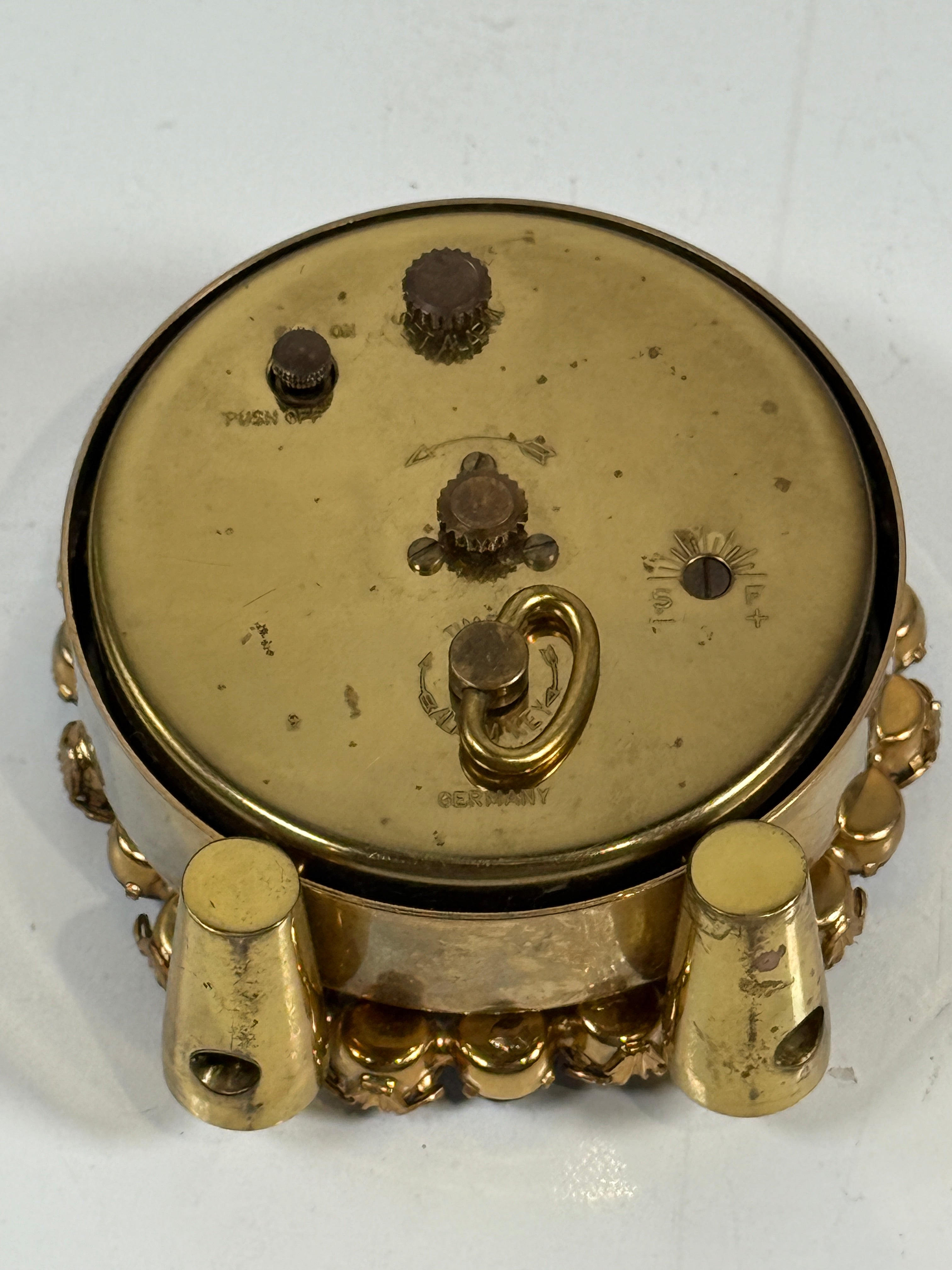 Réveil boudoir en strass bleu Phinney-Walker du milieu du siècle (Allemagne)