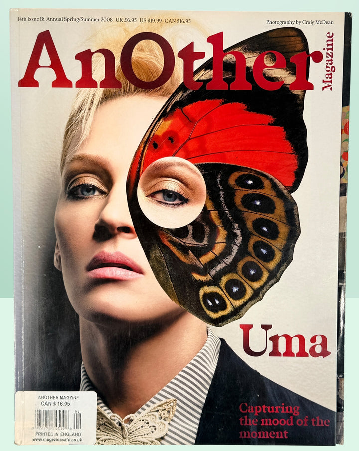 Another Magazine Spring Summer 2008 Issue 14 featuring Uma Thurman. Collectible fashion magazine with luxury editorials including Burberry and Dolce &amp; Gabbana