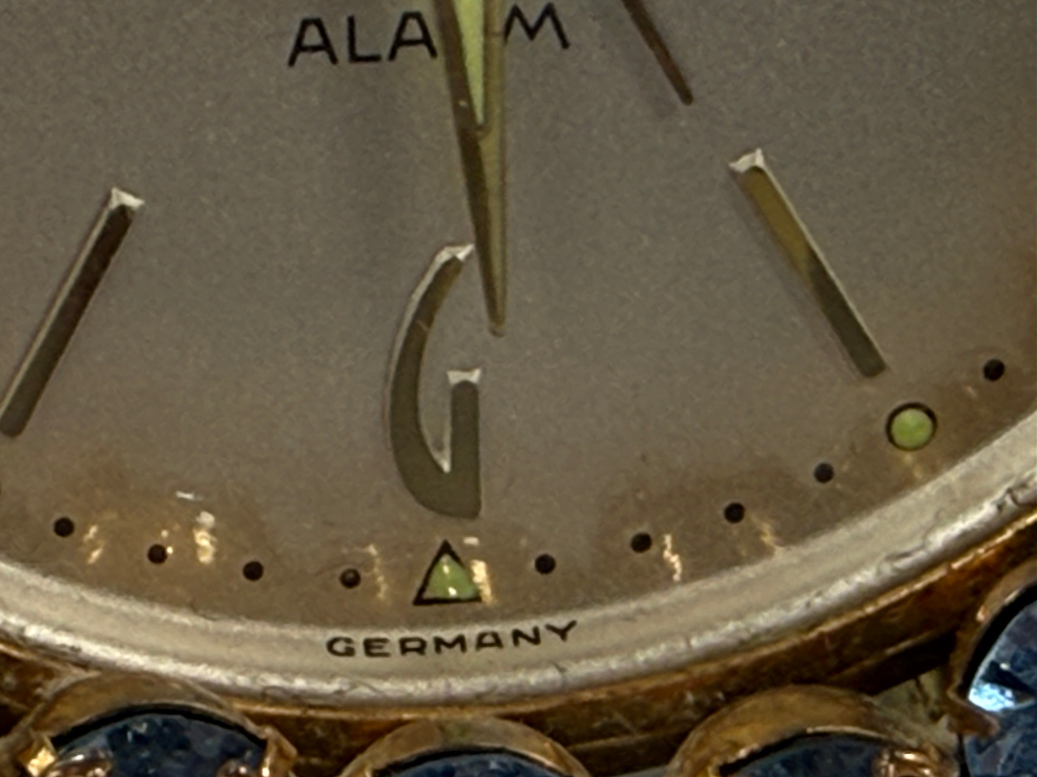 Réveil boudoir en strass bleu Phinney-Walker du milieu du siècle (Allemagne)