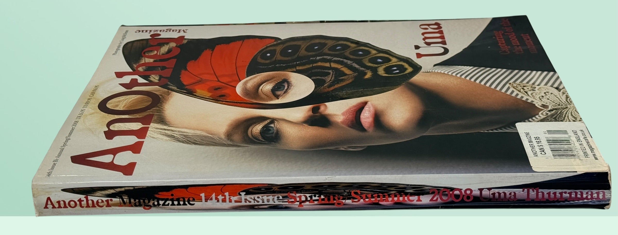 Another Magazine Spring Summer 2008 Issue 14 featuring Uma Thurman. Collectible fashion magazine with luxury editorials including Burberry and Dolce &amp; Gabbana