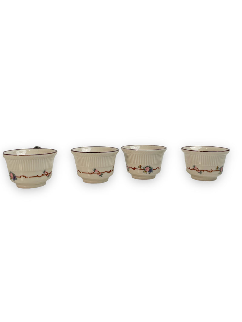 Ensemble de 4 coupes à crème Shenango China au motif Angelique