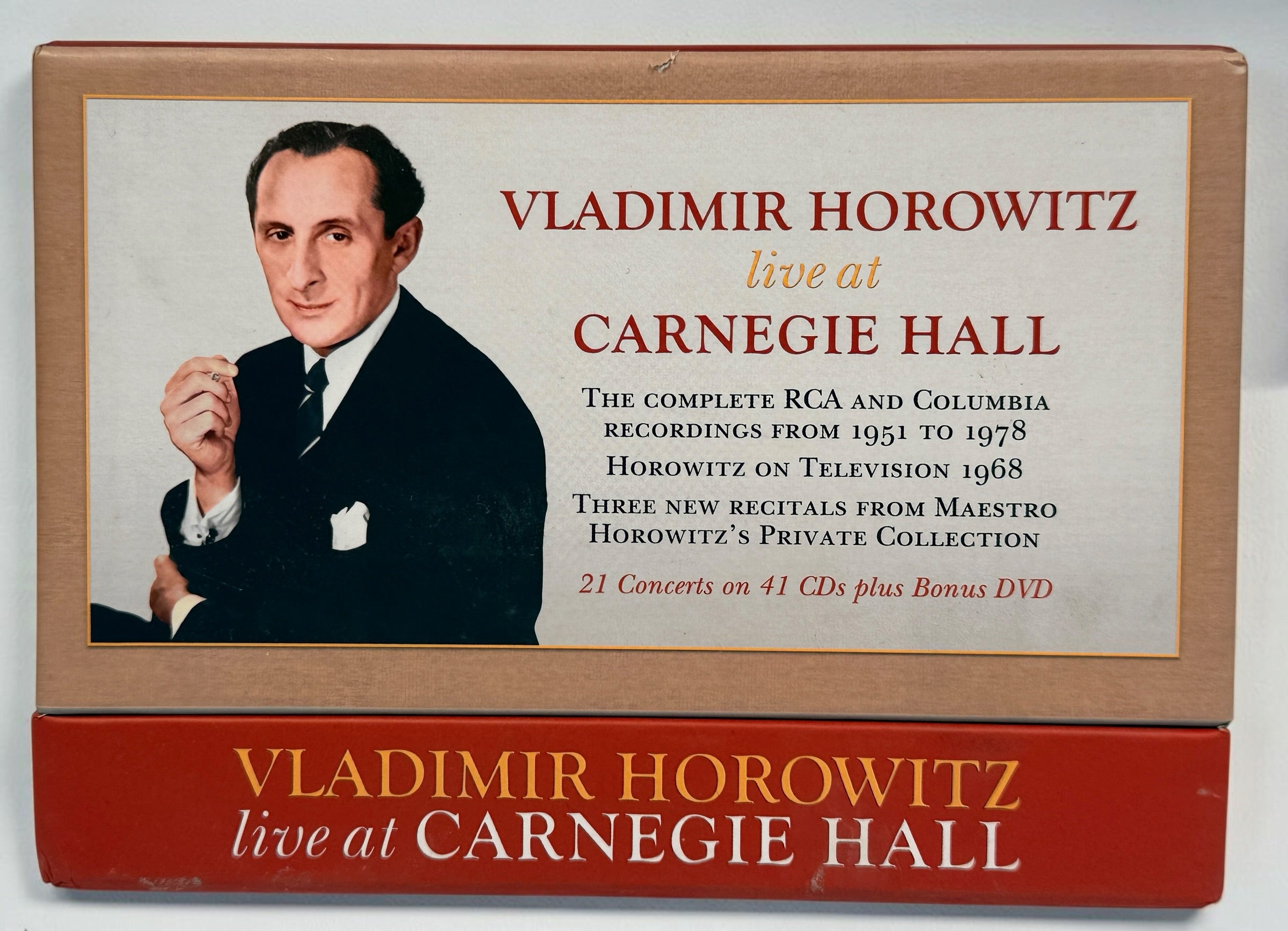 Vladimir Horowitz Live at Carnegie Hall 2013 Sony Classical collector's box set. 41 CDs and bonus DVD featuring historic piano performances.