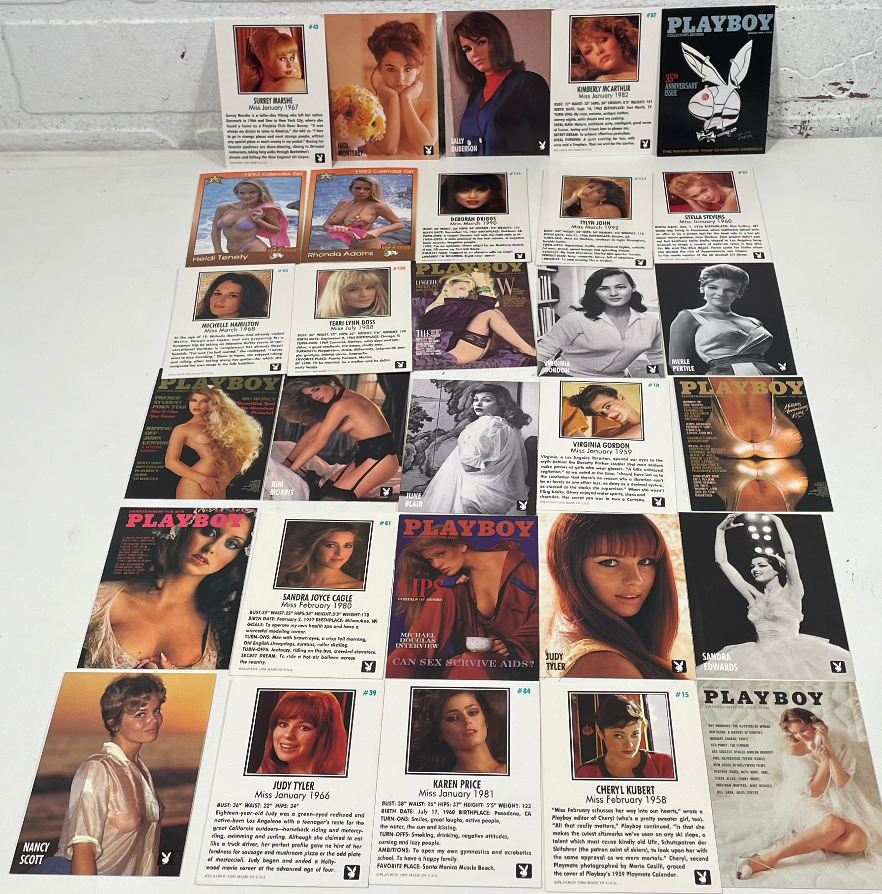 Assorted Playboy Collectible Cards. Assorted Years. 55 in total .