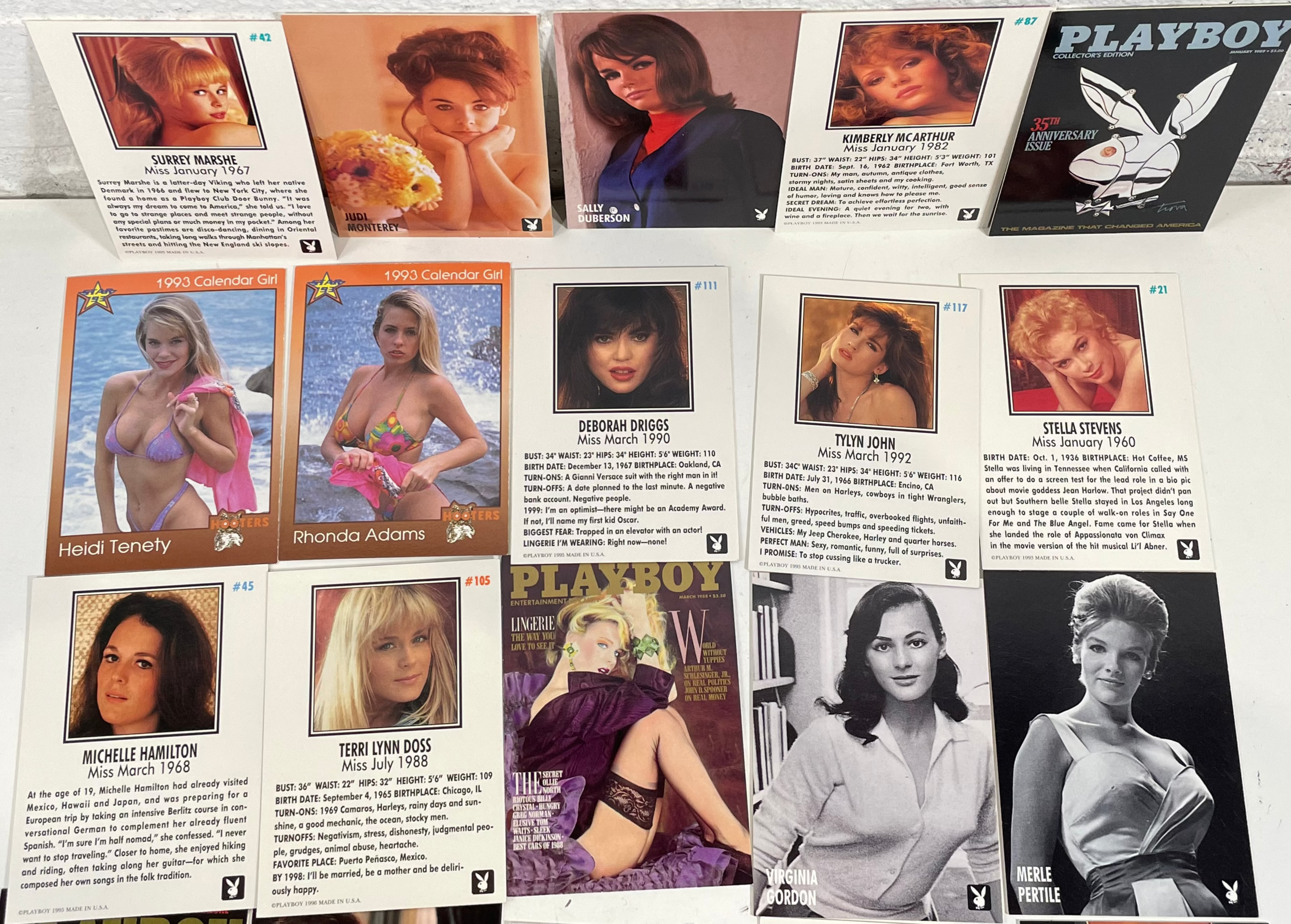 Assorted Playboy Collectible Cards. Assorted Years. 55 in total .