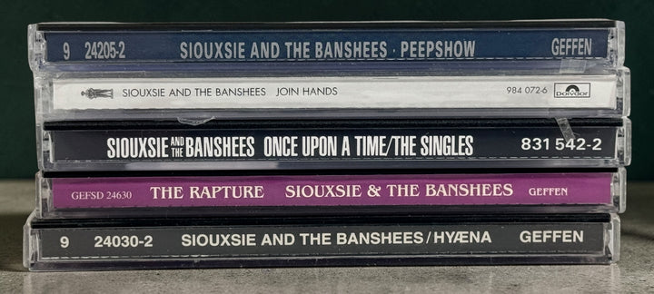 Siouxsie and the Banshees CD lot including Peepshow, Hyæna, Join Hands, Once Upon A Time The Singles and The Rapture. Classic goth and post-punk albums.