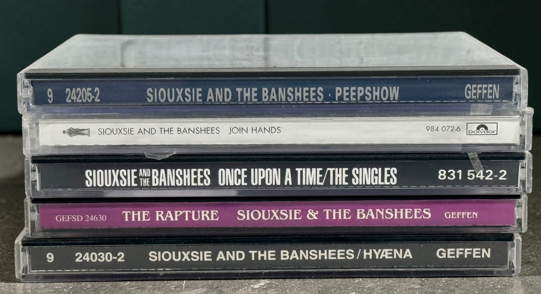 Siouxsie and the Banshees CD lot including Peepshow, Hyæna, Join Hands, Once Upon A Time The Singles and The Rapture. Classic goth and post-punk albums.