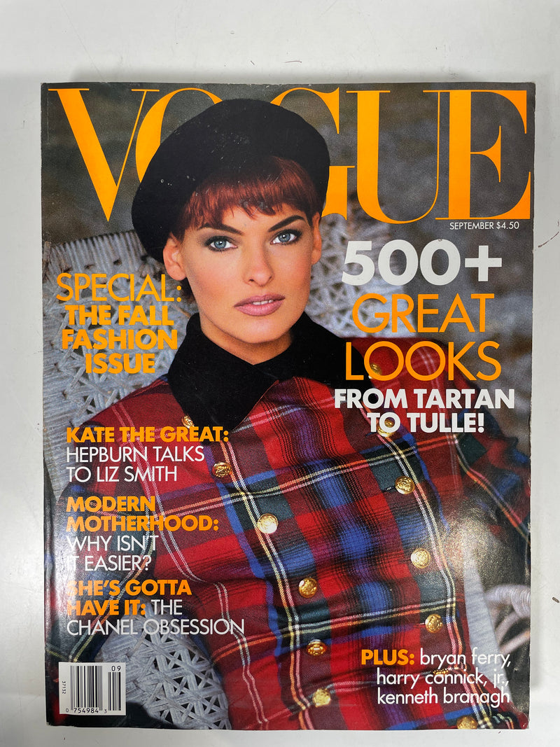 Vogue-Septembre 1991, Années 90 SUPERMODELS par PETER LINDBERGH-HARRY Connick-Kate Hepburn