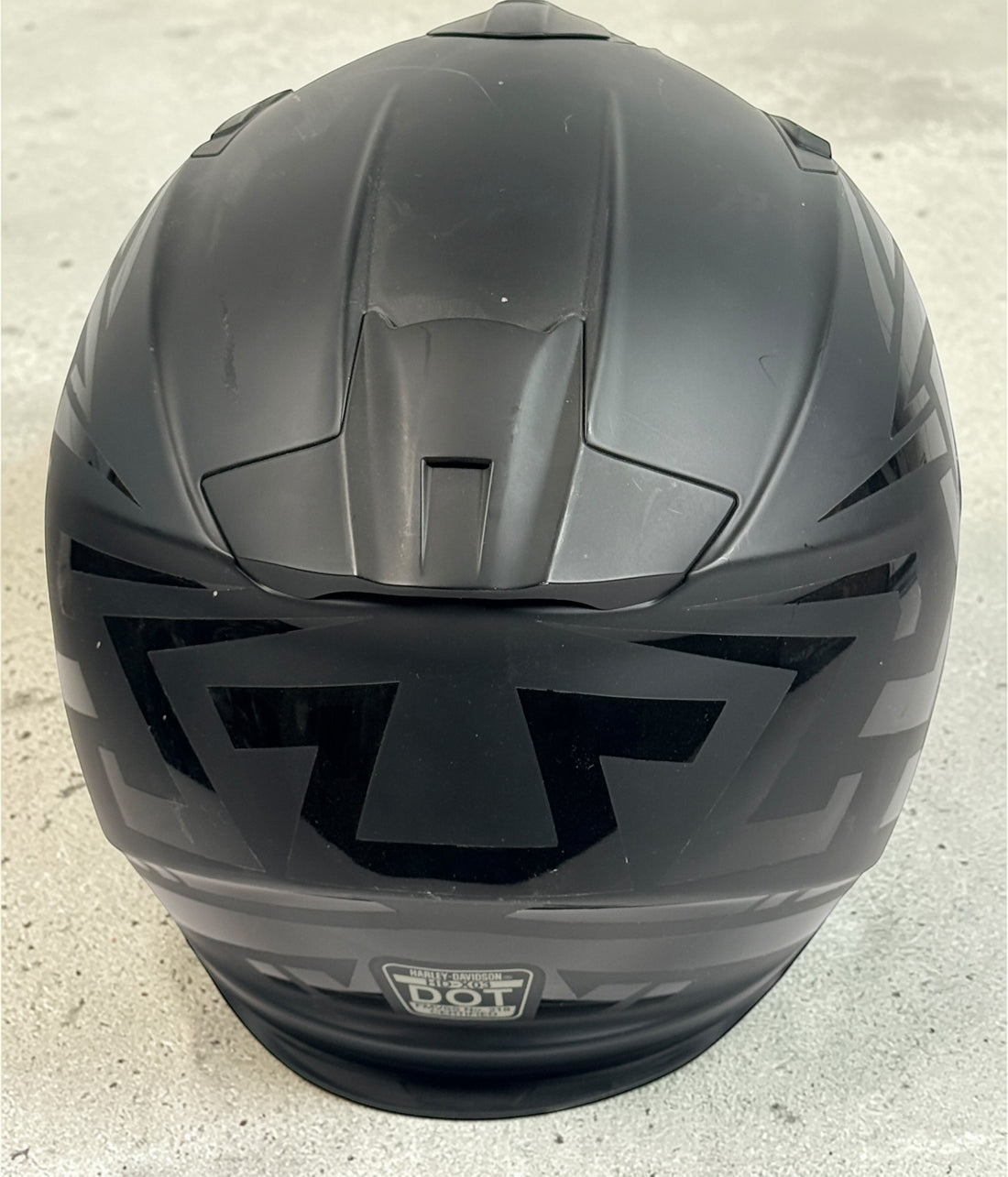 Harley-Davidson HD-X03 full-face motorcycle helmet, matte black XL with clear visor and Bluetooth module. DOT certified riding helmet in very good condition.