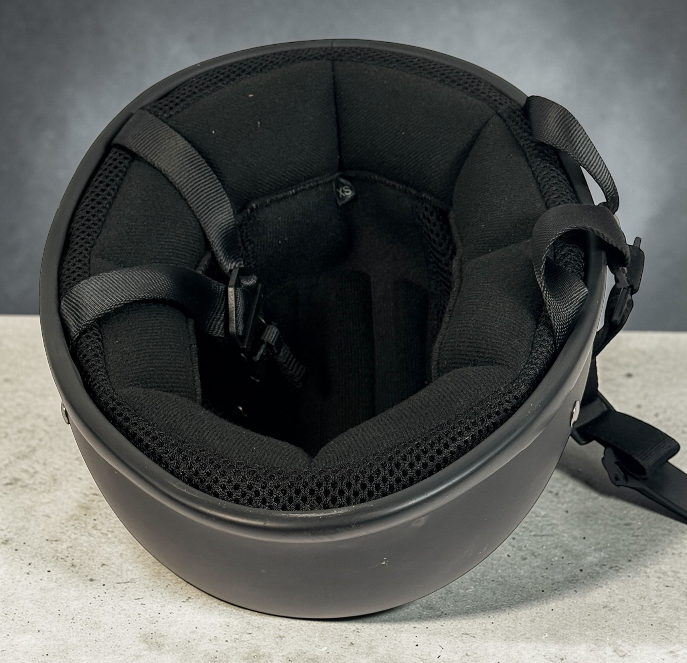 Demi-casque de moto X-Terminator Classic, noir mat, taille XS.