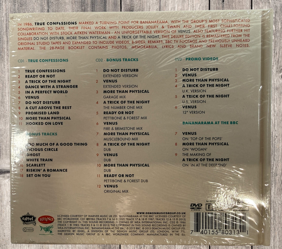 Sealed Bananarama deluxe reissues Deep Sea Skiving and True Confessions 2CD DVD sets with remastered albums, rare mixes and BBC video footage. Perfect 80s pop collectors.