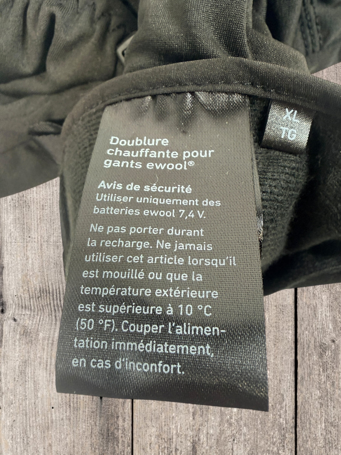 Sous-gants chauffants eWool XL 10W. Sans piles. Chargeur inclus.