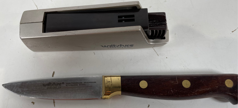 Wiltshire Stay Sharp Knife,  W/Case, Wood Brass Rivet, Paring Kitchen