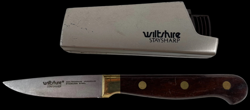 Wiltshire Stay Sharp Knife,  W/Case, Wood Brass Rivet, Paring Kitchen