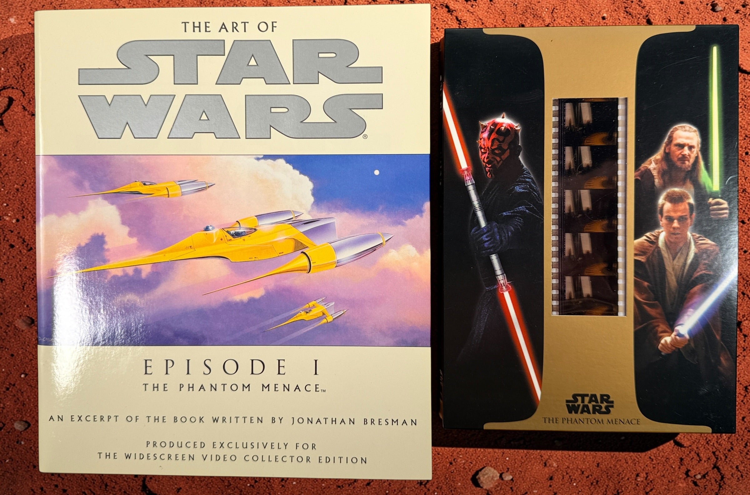 Star Wars Episode I The Phantom Menace Widescreen Collector’s Edition VHS with film strip collectible, booklet, and display box from the original 1999 release.