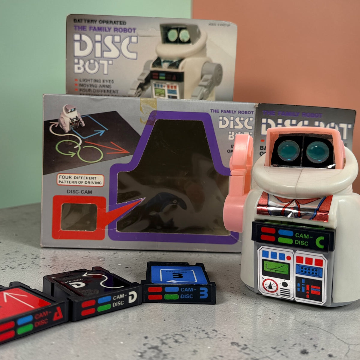 Robot programmable Disc Bot vintage des années 1980 – Rare variante ro ...
