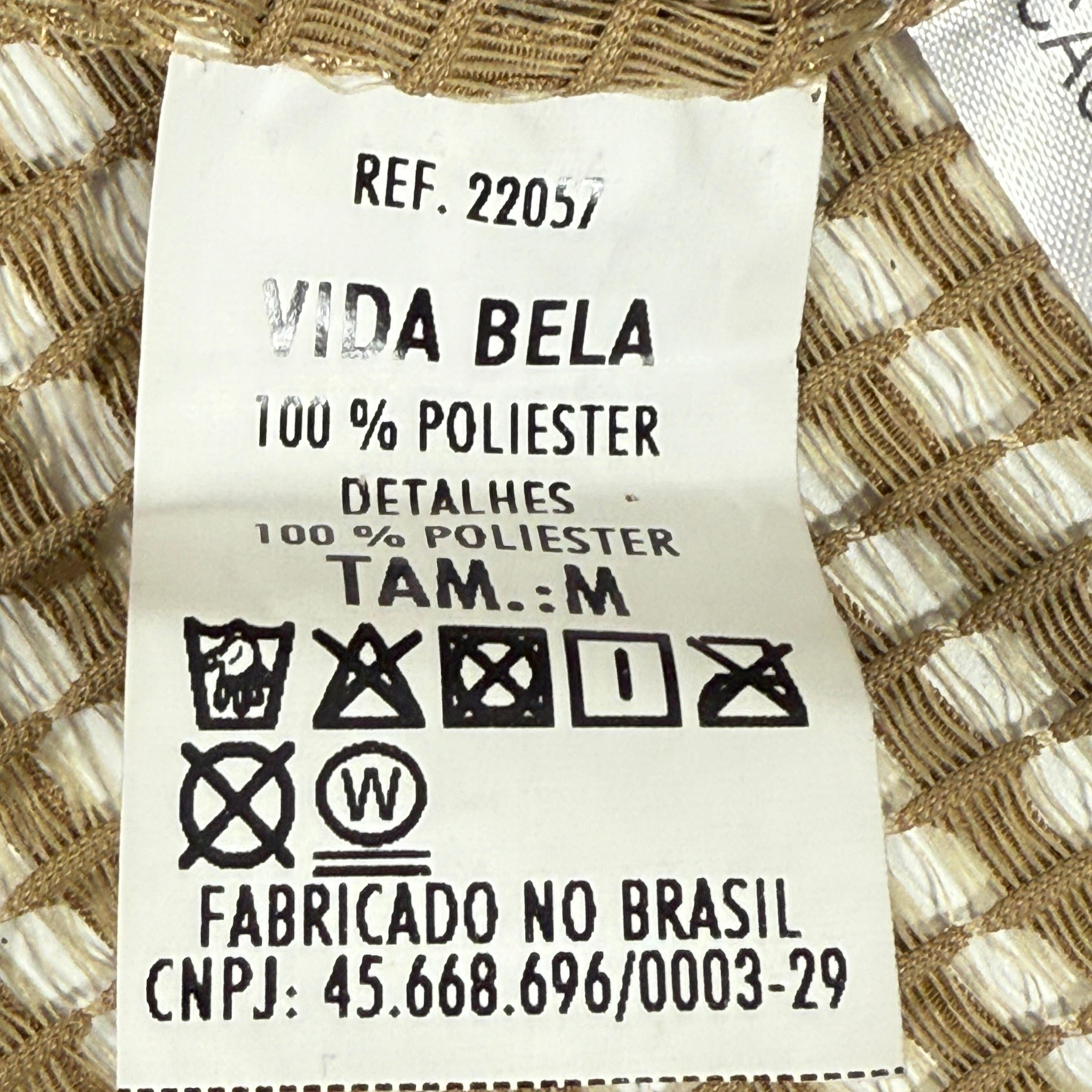 Vida Bela Mesh Velvet “Dolly Shirt” – Gold Western Style, Rare