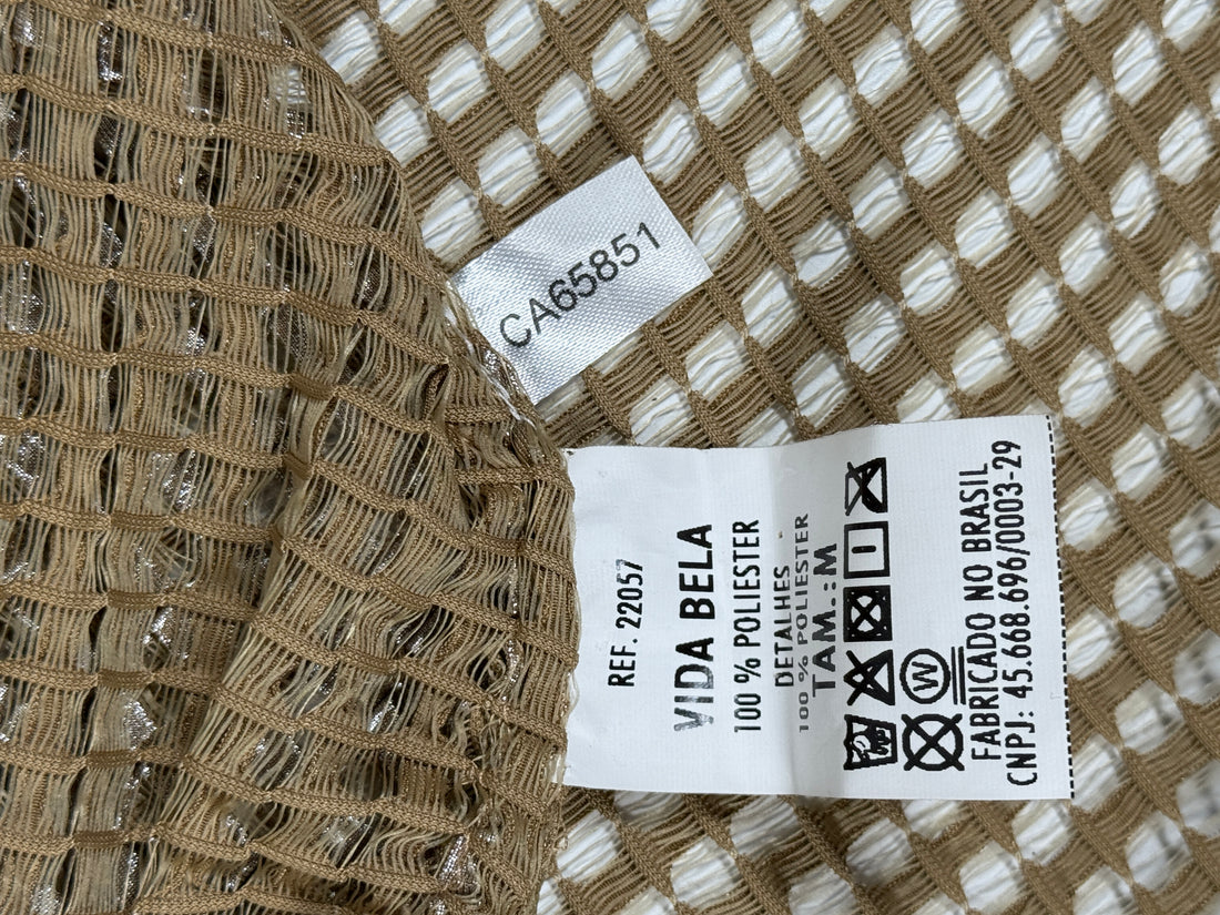 Vida Bela Mesh Velvet “Dolly Shirt” – Gold Western Style, Rare