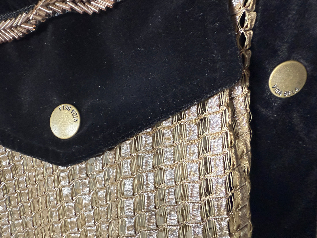 Vida Bela Mesh Velvet “Dolly Shirt” – Gold Western Style, Rare