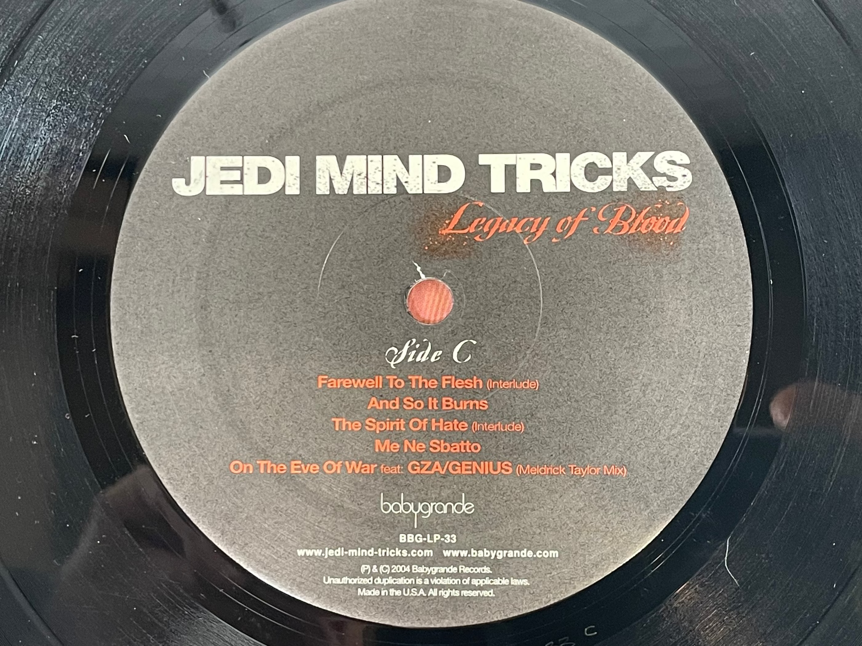 Jedi Mind Tricks - Legacy Of Blood (2xLP, Album) (2004). Cover: G - Album: G